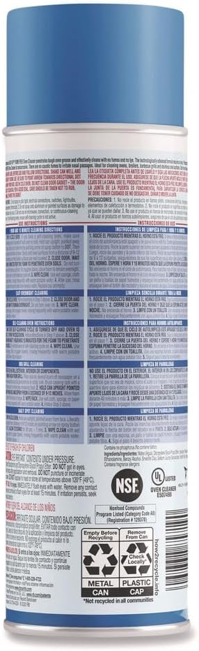 Fume Free Max Oven Cleaner, Foam, Lemon, 24 Oz Aerosol Spray, 6/carton