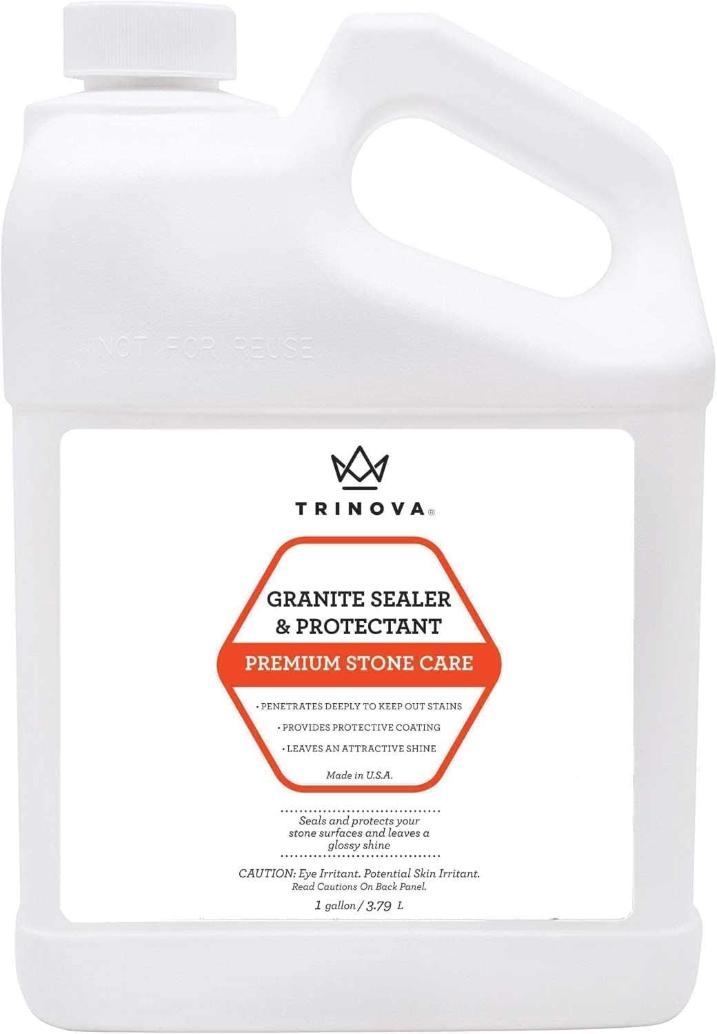 TriNova Granite Sealer & Protector – Best Stone Polish, Protectant & Care Product – Easy Maintenance for Clean Countertop Surface, Marble, Tile – No Streaks, Stains, Haze, or Spots - 18 fl oz
