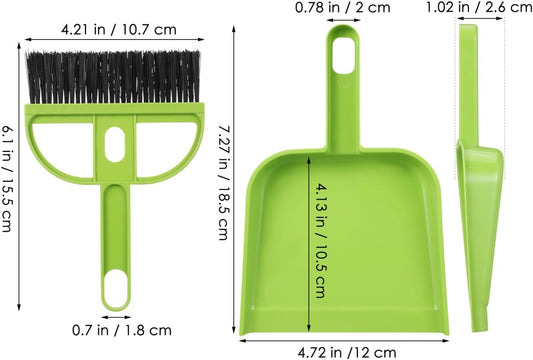 Healifty 18 Pack Mini Dust Pan and Brush Set, Small Broom and Dustpan with Handle for Pets Kids Desk Home Camping Hand Cleaning Supplies
