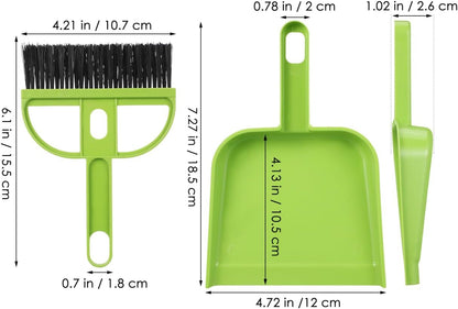 Healifty Mini Broom and Dustpan Set 6-Piece Portable Desk Cleaning Brush Set with Soft Bristles for Keyboard Desktop Pet Hair and Hard Floor Use