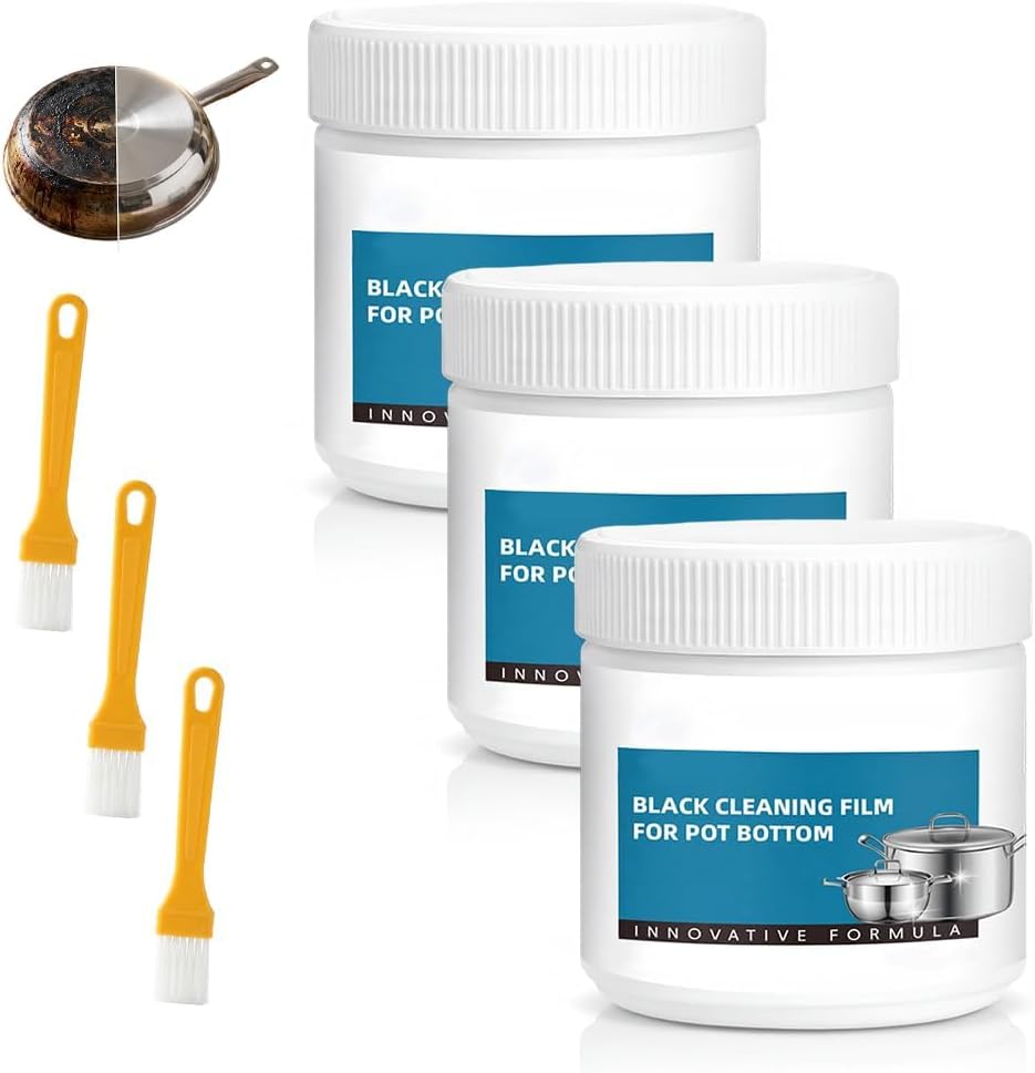 Powerful Burnt Residue Remover Paste for Cookware,260g Pot Bottom Black Stain Cleaner,Stainless Steel Cleaner & Polish, All Purpose Pot Cleaner For Bottom of Pans, Heavy Duty Oil Stain Remover (1PC)