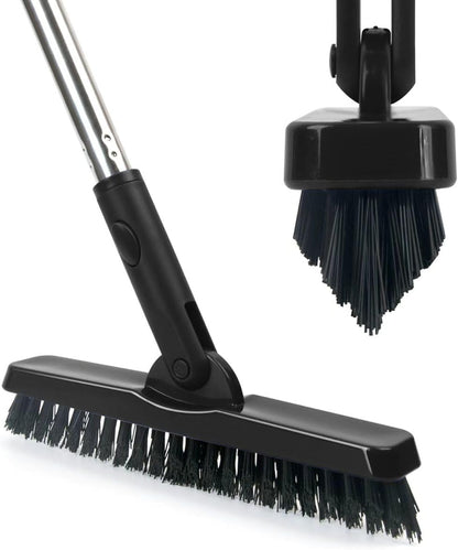 CELOX Grout Brush with Long Handle, Tile Grout Cleaner Brush for Tile Floors, for Shower Tile, for Cleaning Grout, Gray