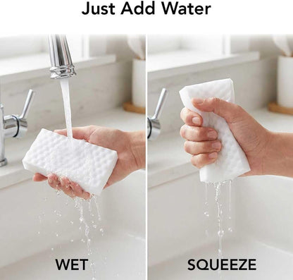 Heavy Duty Melamine Cleaning Sponge (2-Pack) – Multi-Surface Eraser Sponge, Breakable Power Blocks for Tough Stains, Grease & Scuffs, Kitchen, Bathroom, Walls & Deep Cleaning