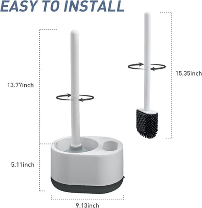 Silicone Toilet Brush Plunger Set, 2 in 1Toilet Bowl Brush and Holder Plunger Set, Plunger Toilet Brush Combo, Bathroom Toilet Brush, Toilet Brush Set, Toilet Scrubber and Plunger Set