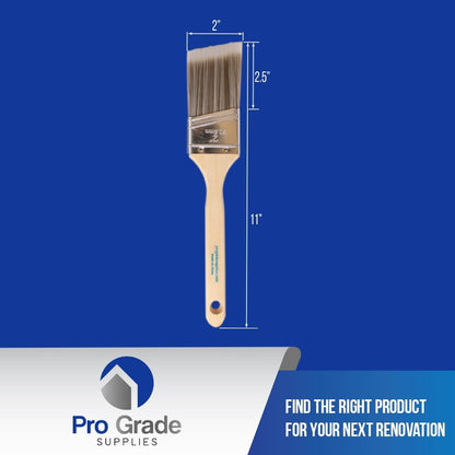 Pro Grade 2 Inch Angled Paint Brush (3 Pack) – Professional Angle Sash Brushes for Cutting in Trim, Walls, Cabinets & Detail Work – Works with Latex & Oil-Based Paint