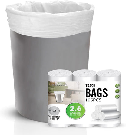 CHARMOUNT 4 Gallon Trash Bag - Unscented 4 Gallon Garbage Bags for Bathroom, Kitchen, Bedroom, 105 Count (15 Liter) …