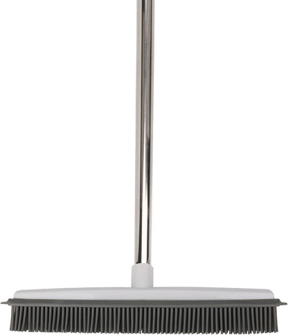 Pet Hair Rubber Broom with Squeegee for Carpet,Fur Remover Broom Carpet Rake for Pet Hair Removal, with 50" Long Handle