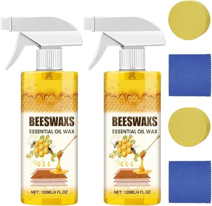 Beeswax Wood Polish Spray, Bees Wax Furniture Polish and Cleaner, 2026 Upgrade Natural Micro-Molecularized Beeswax Spray, For Furniture, Floor, Tables, Cabinets (1pc)