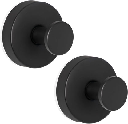 ZESLMG Adhesive Hooks for Shower, Chrome Self Sticky Hooks for Glass Window Kitchen Wall, Removable Bath Robe Loofah Door Wreath Coat Towel Hook No Damage for Hanging, 4 Pack