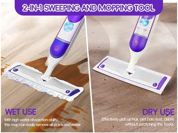 Pure Realm 40 Cout Power Mop Pads Refills for Powermop , Multi-Surface Disposablen swiffer Power Mop Pads，Unscented Spray Cleaning Repalcement Pads Refill