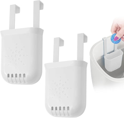 Controlled Release Toilet Bowl Cleaner Tablets Holder, Universal Toilet Tank Cleaner Dispenser with Adjustable Hooks, Hanging Bleach Tablet Bracket for Long-Lasting Cleaning, Prevents Tank Buildup