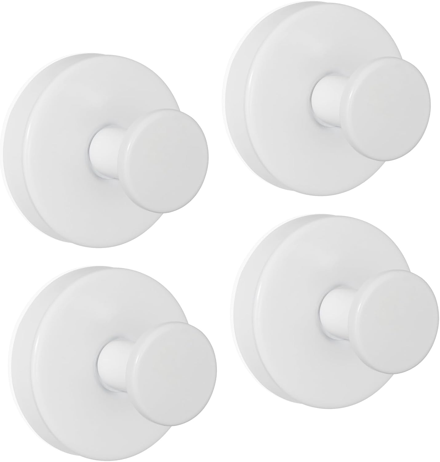ZESLMG Adhesive Hooks for Shower, Chrome Self Sticky Hooks for Glass Window Kitchen Wall, Removable Bath Robe Loofah Door Wreath Coat Towel Hook No Damage for Hanging, 4 Pack