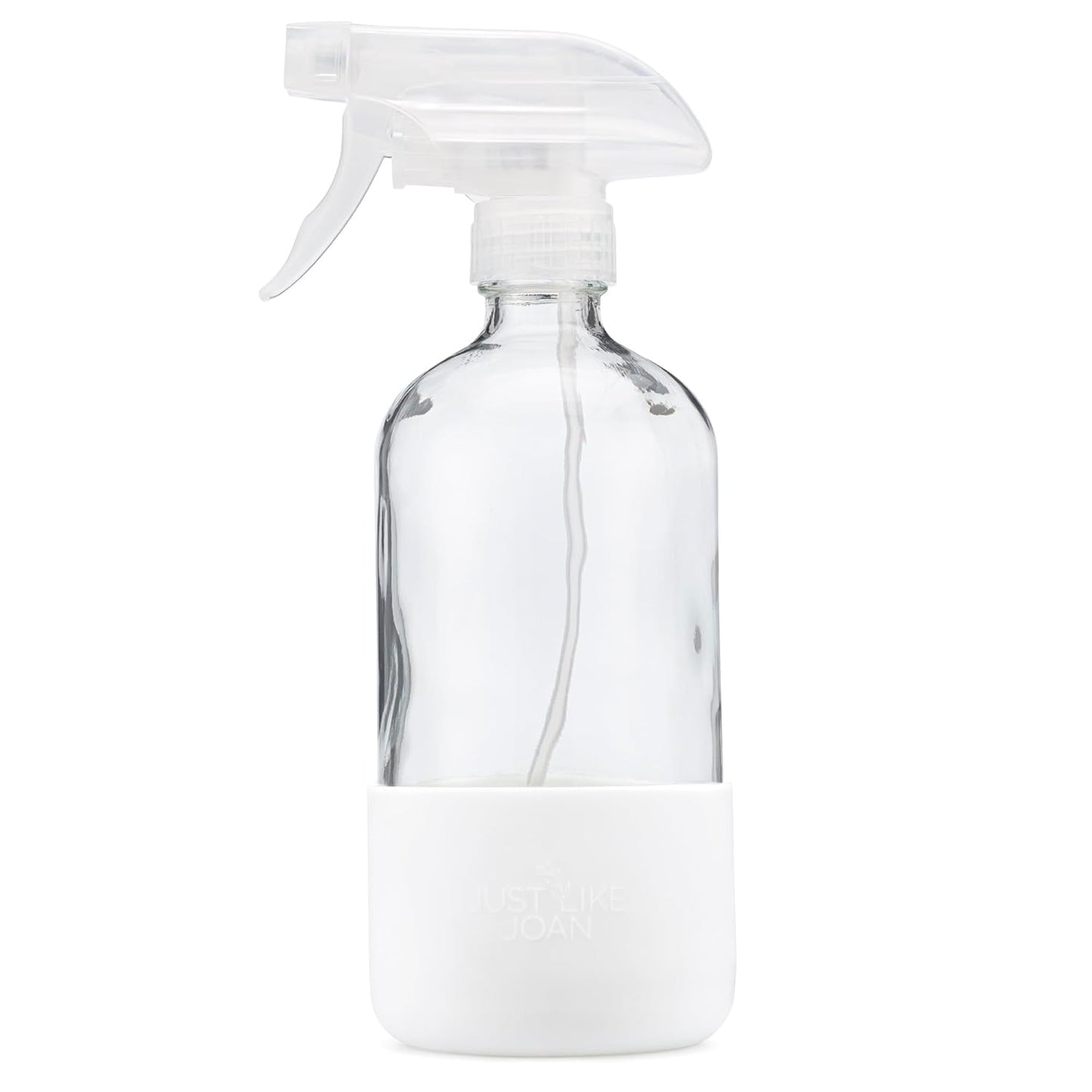 Clear Glass Spray Bottle with Silicone Sleeve for Cleaning Solutions, Essential Oils, Plants, Vinegar - 16 oz, Refillable, Food Safe (2-PACK: Rich Black & Ocean Turquoise)