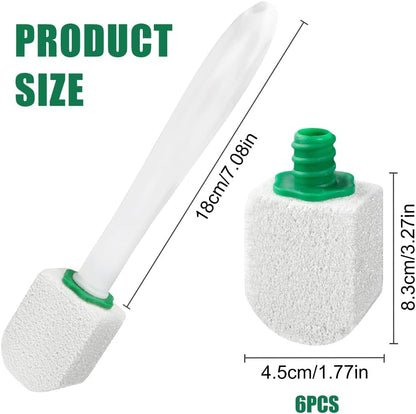 AUAUY 10 Pack Pumice Stone with Handle, Toilet Bowl Pumice Stone for Cleaning, Hard Water Toilet Ring Remover, 2 Handle + 10 Pumice Stones for Cleaning Toilets, Bathtubs, Grills, Kitchen Sink