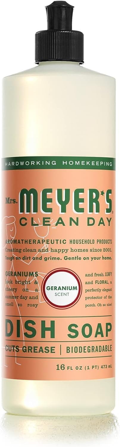 MRS. MEYER'S CLEAN DAY Liquid Dish Soap, Lemon Verbena, 16 fl. Oz