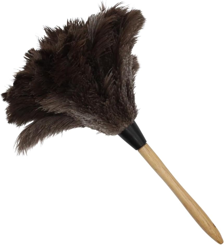 Retractable Feather Duster 8-14 in Adjustable - Natural Feather Dusters for Cleaning Ceiling Fans, Blinds, Plantation Shutters, Walls & Furniture - Quality Checked in USA - 1 Pack