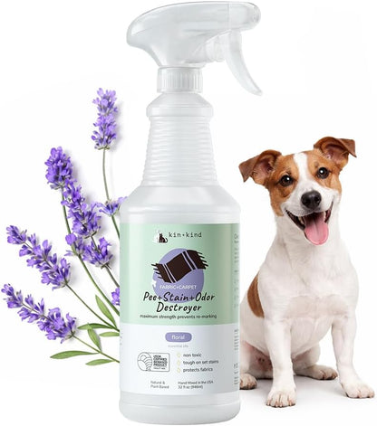 kin+kind Pee+Stain+Odor Destroyer - Multisurface - Maximum Strength - Stops Re-Marking - USDA Certified Biobased - Citrus - 32 fl oz