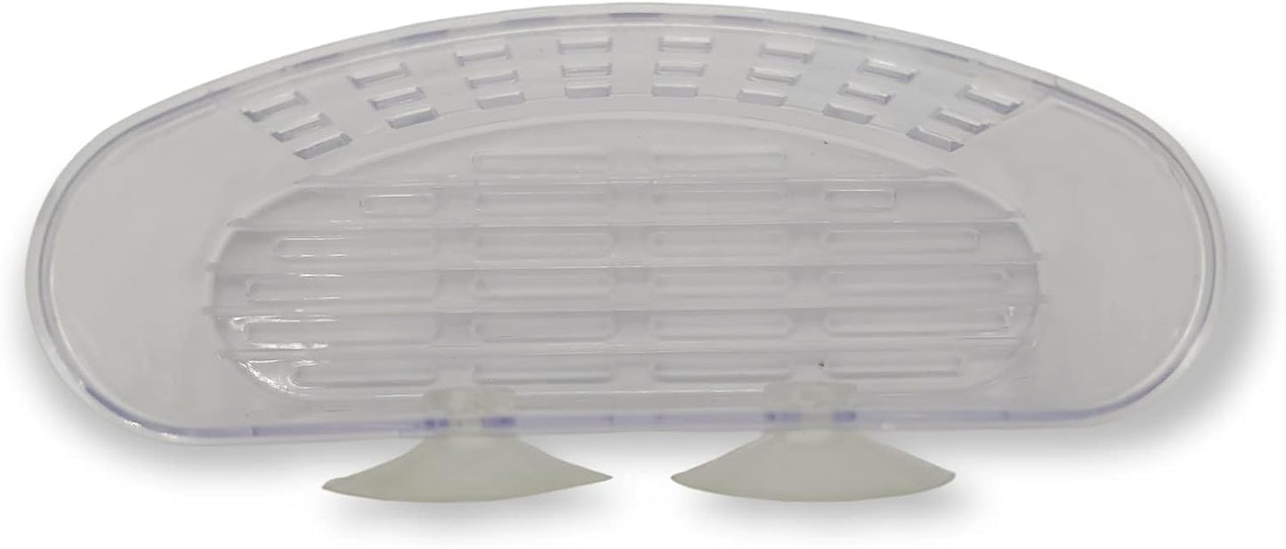 Handy Housewares Kitchen Sink Caddy Dish Soap Scrubber Sponge Holder Basket with Suction Cups - Clear (1 Pack)