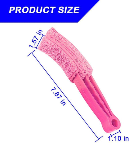 3PCS Mini Duster for Car Air Vent, Automotive Air Conditioner Cleaner and Brush, Vehicle Blind Dust Cleaning Tool for Keyboard, Window, Shutter, Universal for SUV, Truck, RV（Rose Red）