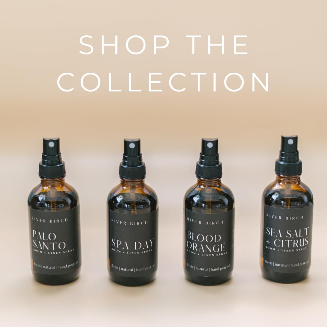 River Birch Luxury Linen and Room Spray - Home Signature Scent Balsam and Cedar Room Fragrance Spray - Fragrant Fresh Linen Air Freshener For Bedding - Handmade in Texas - 4 oz Glass Amber Bottle
