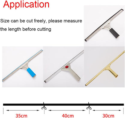 45cm 18in Grip Glass Squeegee for Window Cleaning,Stainless Steel All Purpose Squeegee with Non-Slip Handle for Shower Doors Window Car Mirror Glass (18in/45cm, Black)