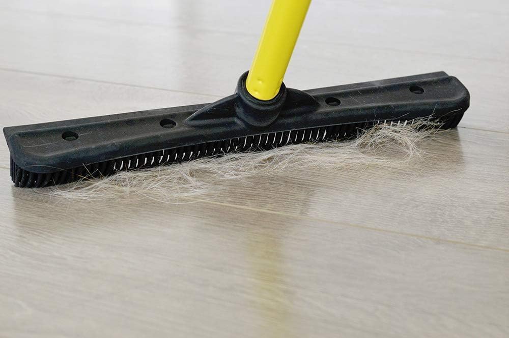 FURemover Pet Hair Removal Rubber Broom, 61" Telescopic Handle