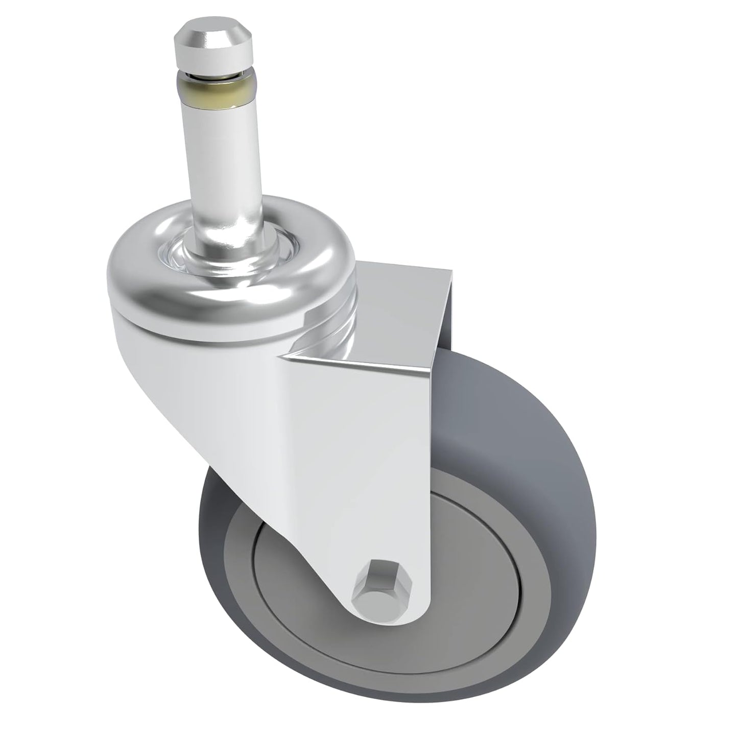 RILIDRI 3-Inch Swivel Stem Caster for Rubbermaid Mop Bucket Utility Cart, 7/16-Inch Stem Diameter Rubber Wheel Set of 4, Heavy Duty TPR Weber Grills Shop Vac Replacement Wheels