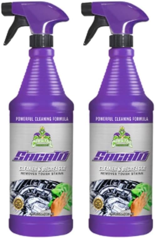 Cristal Products Sacato Cleaner & Degreaser, Liquid, Stainless Steel, 64 Fl Oz, 2 Pack
