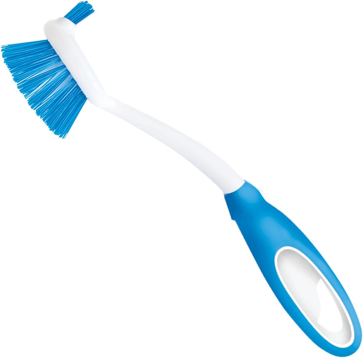 Dish Brush Scrubber for Kitchen, 2 Pack, by LOLA, Has Stiff Bristles & Food Scraper, Comfort No-Slip Grip Handle, Safe for Non-Stick & Coated Cookware