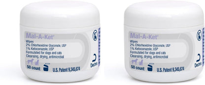 Mal-A-Ket Wipes, 2.25" Round, 50 Count jar