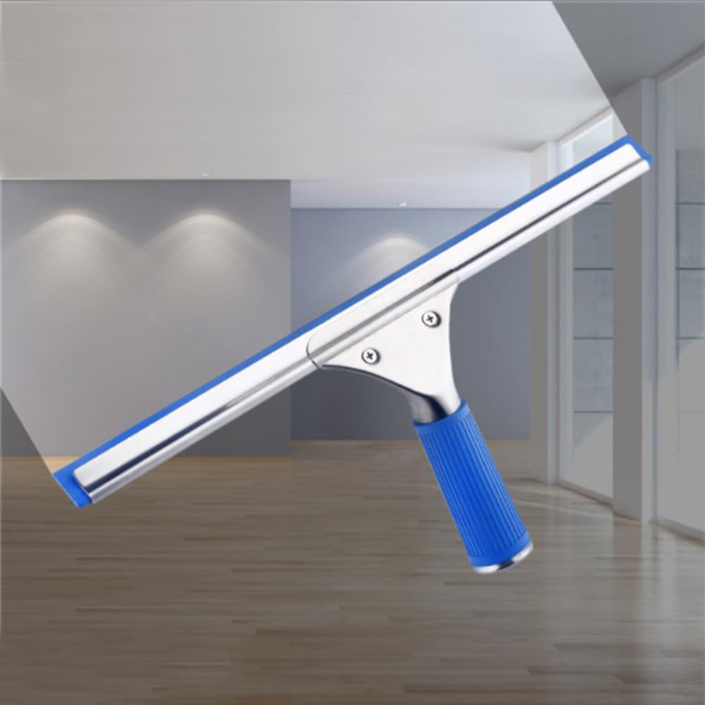 45cm 18in Grip Glass Squeegee for Window Cleaning,Stainless Steel All Purpose Squeegee with Non-Slip Handle for Shower Doors Window Car Mirror Glass (18in/45cm, Black)