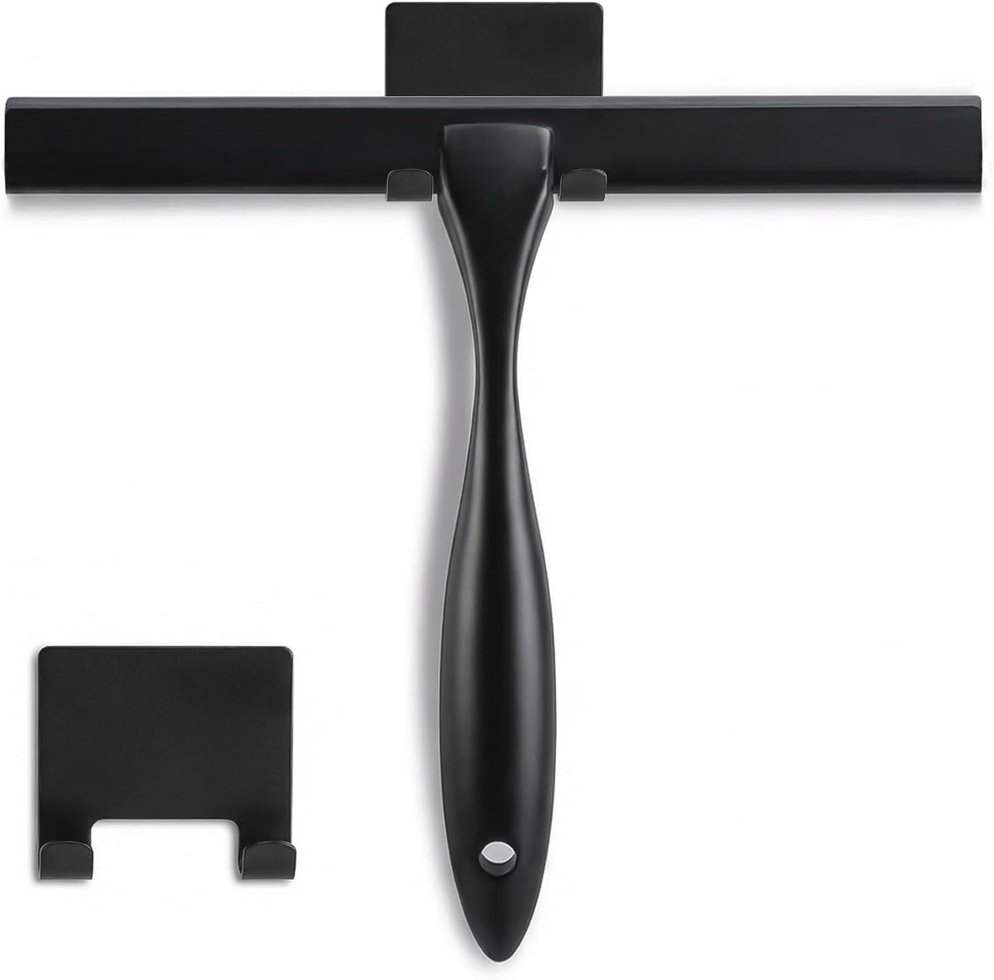 NETANY Shower Squeegee, 14-Inch Matte Black Squeegee, All-Purpose Stainless Steel Squeegee for Bathroom, Shower Doors, Mirrors, Tiles and Car Windows - 100% Streak Free