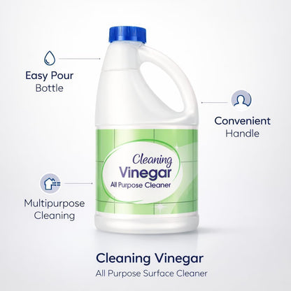 All Purpose Distilled White Vinegar Cleaning Solution, 64 fl oz Large Size, Multi-Use Household Cleaner for Kitchen, Bathroom, Glass & Surface Care