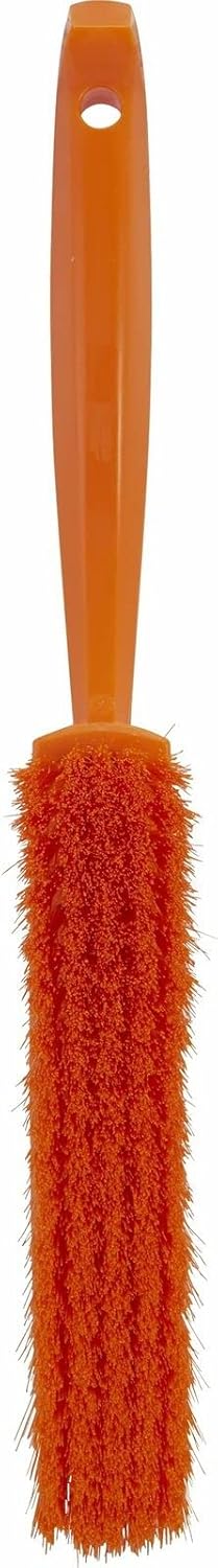 Vikan 45871 Bench Cleaning Brush, Polypropylene/Polyester Soft Bristle Dustpan Brush & Sweeper With Handle, 14-Inch, Pink