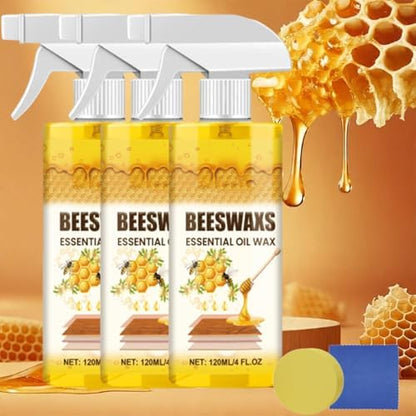 Beeswax Wood Polish Spray, Beeswax Essential Oil Wax, Bees Wax Furniture Polishs And Cleaner, For Wooden Furniture And Floor, 120ml/4 Fl Oz (2PC)