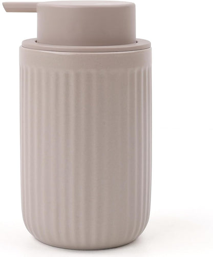 BosilunLife Dish Hand Soap Dispenser - Liquid Pump Soap Dispenser for Bathroom Decro 12oz Ceramic Kitchen Dish Dispenser with Rust-Proof Liquid Pump Modern Refillable Lotion Bottles