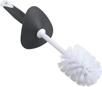 Clorox Covered Toilet Brush and Caddy with Splash Guard & Non-Skid Base, 2-Piece, White