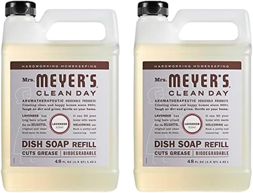 Mrs. MEYER'S CLEAN DAY Liquid Dish Soap Refill, Lavender, 48 Fl Oz (Pack of 3)