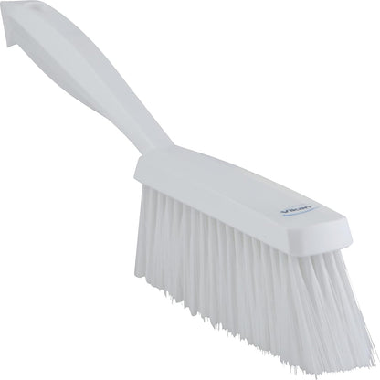 Vikan 45871 Bench Cleaning Brush, Polypropylene/Polyester Soft Bristle Dustpan Brush & Sweeper With Handle, 14-Inch, Pink