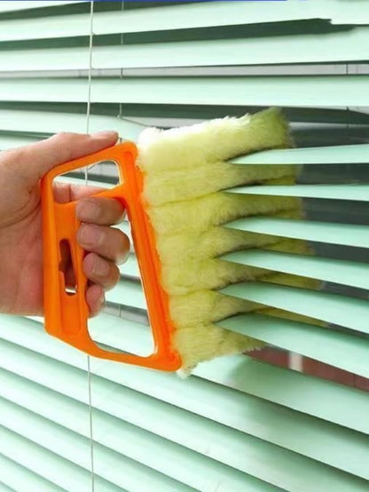 Blinds Cleaning Brush with Handle & Hook, Washable 7 Fingers Dusting Cleaner and Air Vent Cleaner- Compact 6.3" L × 5.3" W × 0.6" H