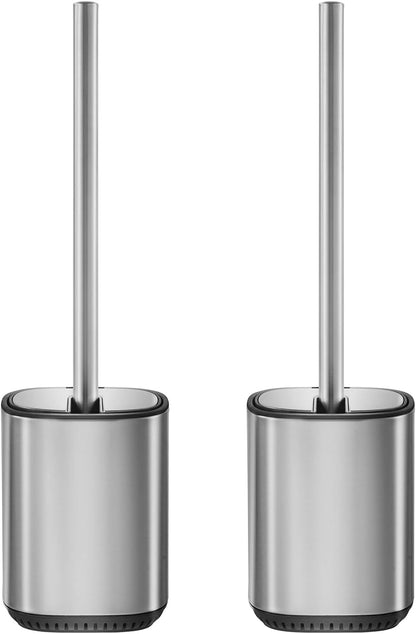 Toilet Brush and Holder Set Toilet Bowl Brush Stainless Steel Automatic Open lid Toilet Bowl Cleaner Brush Set Toilet Scrubber Kit Toilet Cleaning Brush for Bathroom