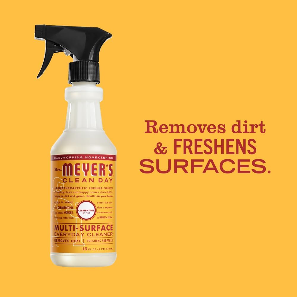 Mrs. MEYER'S CLEAN DAY Multi-Surface Everyday Cleaner, Clementine Scent, 16 Fl Oz Bottle