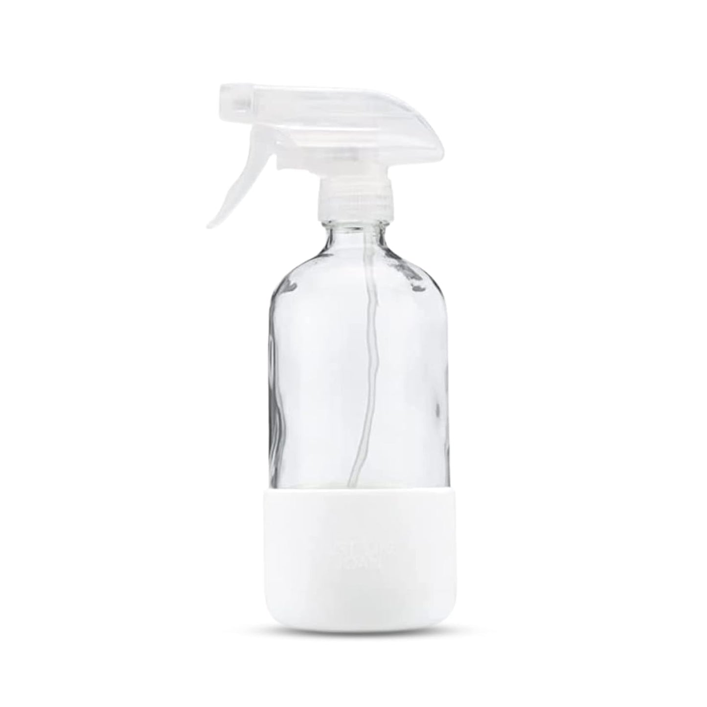 Clear Glass Spray Bottle with Silicone Sleeve for Cleaning Solutions, Essential Oils, Plants, Vinegar - 16 oz, Refillable, Food Safe (2-PACK: Rich Black & Ocean Turquoise)