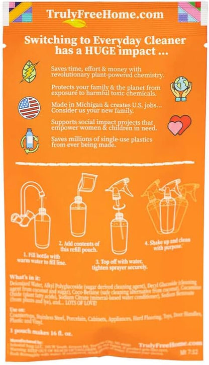 Truly Free Everyday Cleaner - Multipurpose Cleaner Spray, Kitchen Counter Cleaner, Natural Cleaning Products, Multi-Surface Household Solution - Pack of 3