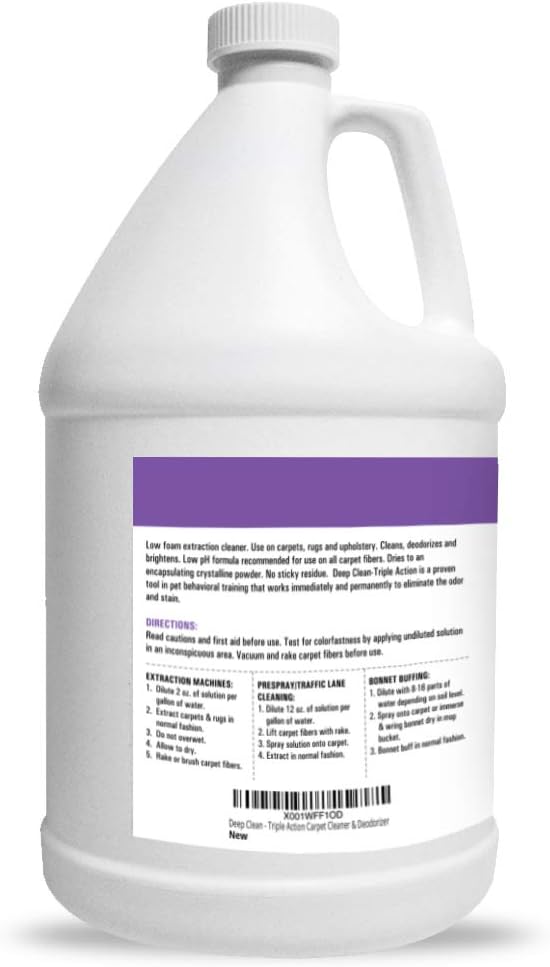 Stuart Pet Supply Co. Professional Strength Deep Clean (Gal.) 3X Carpet Cleaner Solution & Deodorizer, Concentrated Encapsulating Carpet Shampoo, Pet Odor & Dirty Carpet Cleaning Solution 128 fl oz.