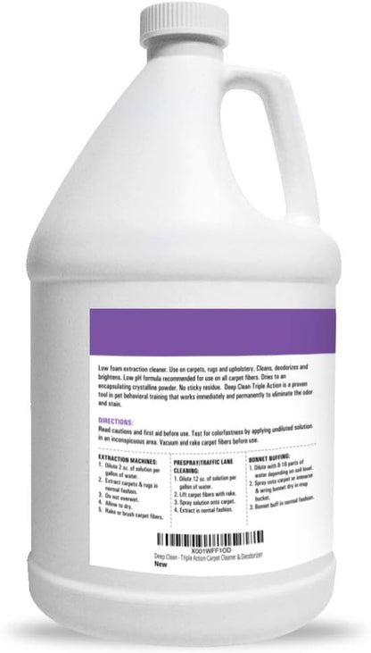 Stuart Pet Supply Co. Professional Strength Deep Clean (Gal.) 3X Carpet Cleaner Solution & Deodorizer, Concentrated Encapsulating Carpet Shampoo, Pet Odor & Dirty Carpet Cleaning Solution 128 fl oz.
