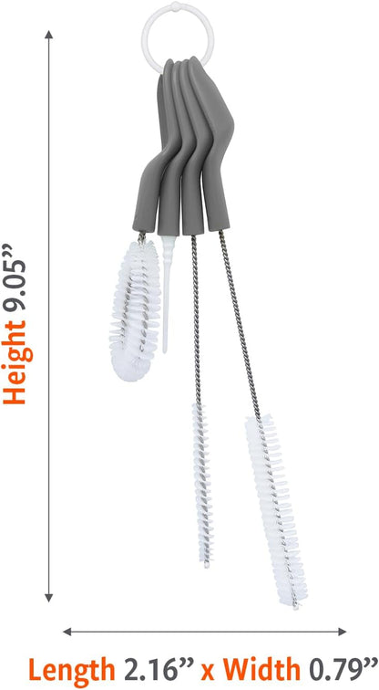 Full Circle Little Sipper, Bottle and Straw Cleaning Brush Set, Sizes for Both Narrow & Wide Straws, Green