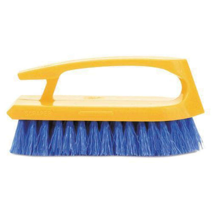 Rubbermaid Commercial RCP6482COB RCP6482COB-Iron-Shaped Scrub, 6quot Brush, White Plastic Handle Bristles, Navy (Or Navy Blue)