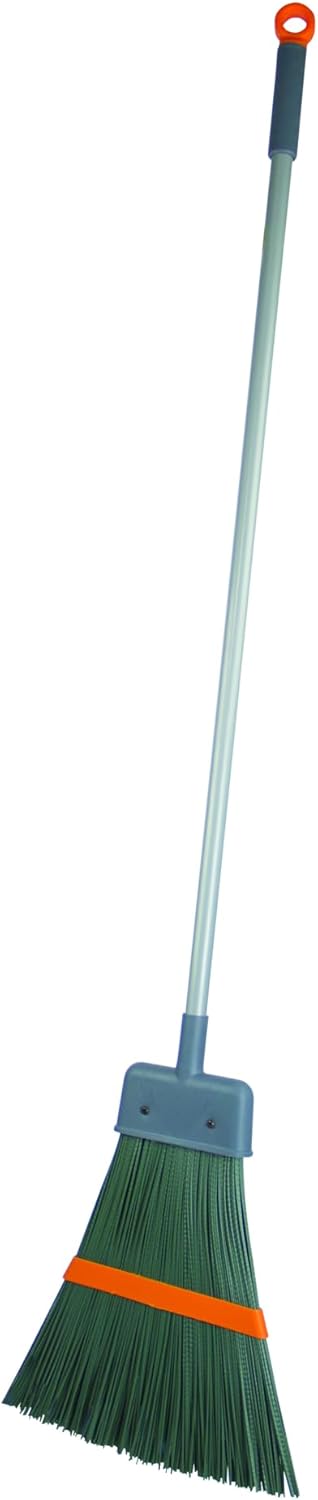 Casabella Quick 'n Easy Upright Broom and Dustpan Set, Multi-Surface for Tile, Wood & Laminate Floors, Gray