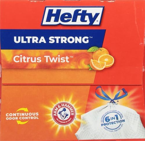 Hefty Ultra Strong Tall Kitchen Trash Bags - Citrus Twist, 13 Gallon, 40 Count